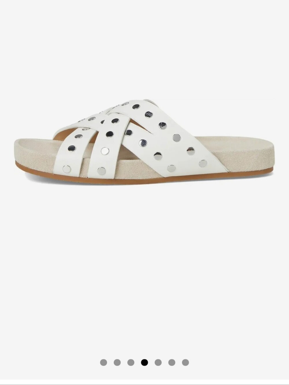 NWT Michael Kors Ivory Crisscross Stud Slide Sandals - Picture 4 of 9